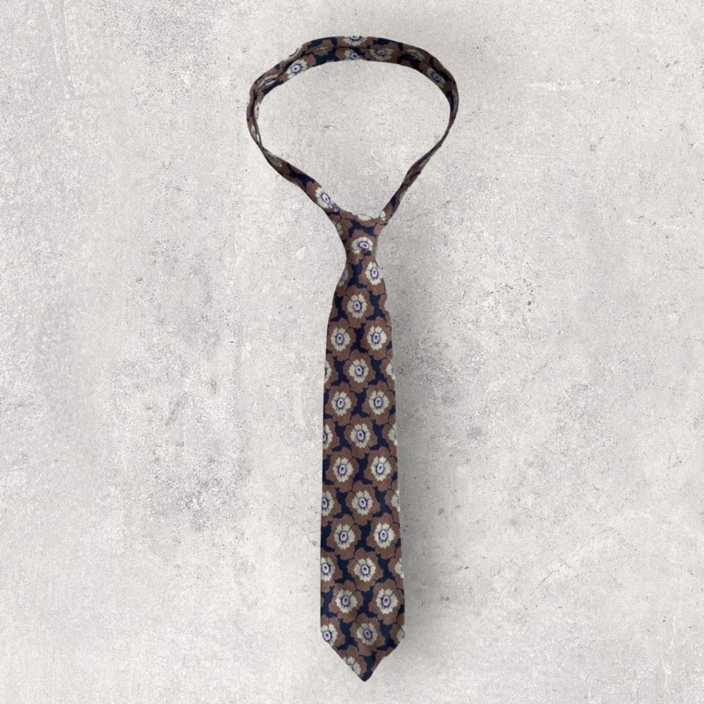 GIORGIO ARMANI Brown Flower Motif New Standard Tie